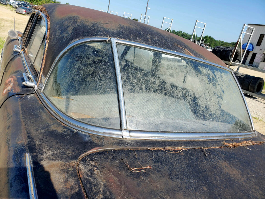 1953 Packard Cavalier back window from rear left side.